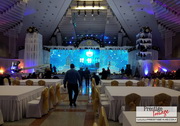 Festive decoration of the exhibition complex's hall, Minsk, Belarus, 2017.