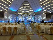 Festive decoration of the exhibition complex's hall, Minsk, Belarus, 2016.